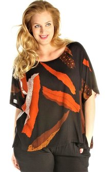 Shirt Havanah bruin oranje wit