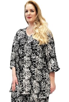 Blouse Emma zwart wit bamboe