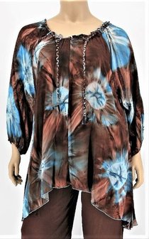 Blouse Dakota bruin turquoise