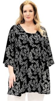 Tuniek Claire XL - Zwart wit krul