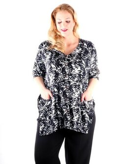 Blouse Hellen zwart wit