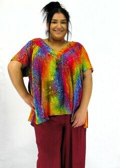 Blouse Jose regenboog