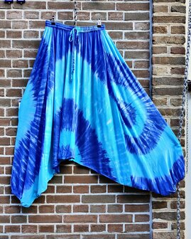 Harembroek NC viscose tie dye l.blauw