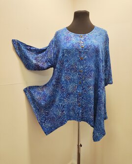 Blouse wizard batik blauw paars