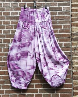 Broek Sindy +10 tie dye paars