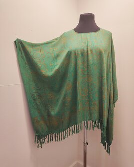 Poncho blouse batik groen-oker