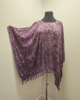 Poncho blouse batik lila