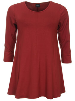 A-lijn shirt 3/4 mouw terra rood