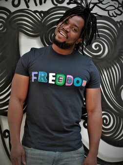 Upcycled t-shirt FREEDOM - Liz