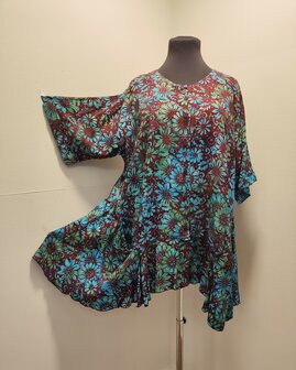 Blouse b148 batik bordeaux turquoise