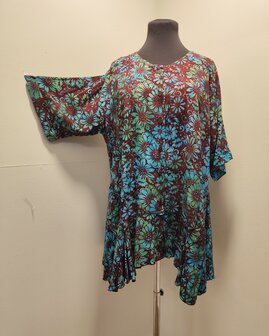 Blouse b148 batik bordeaux turquoise