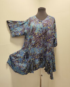 Blouse b148 batik paars blauw