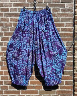 Broek Sindy (kort) batik paars