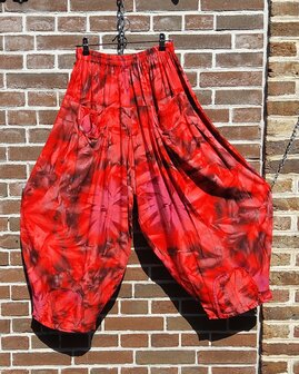 Broek Sindy (kort) tie-dye rood