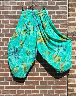 Broek Sindy (kort) tie-dye groen