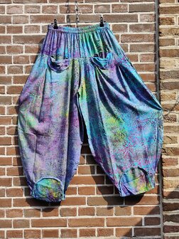 Broek Sindy +10 batik paars petrol