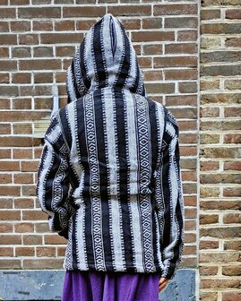 Vest katoen ikat zwart wit