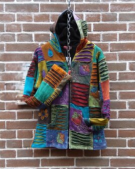 Vest patchwork gevoerd multi