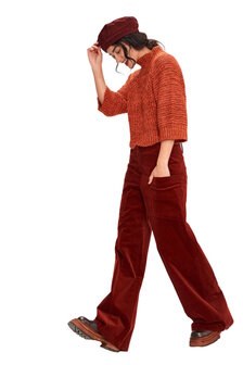 Triangle broek rib maroon