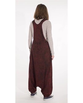 Haremtuinbroek Coline katoen stonewash bordeaux