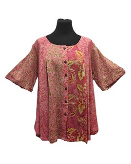 Blouse Moza batik patch roze