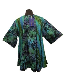 Blouse Moza batik patch paars groen