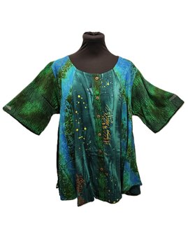 Blouse Moza batik patch groen