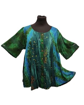 Blouse Moza batik patch groen