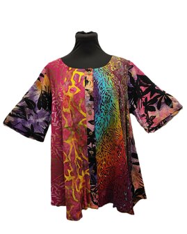 Blouse Moza batik patch multi regenboog