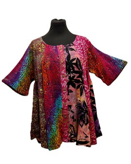 Blouse Moza batik patch multi regenboog 2