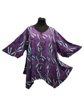 Blouse wizard batik paars turquoise