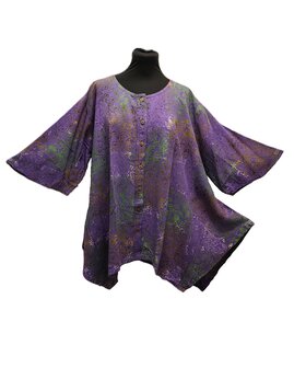 Blouse wizard batik paars groen