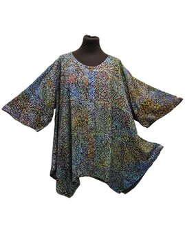 Blouse wizard batik groen paars