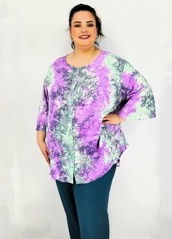 Blouse Emma lila groen