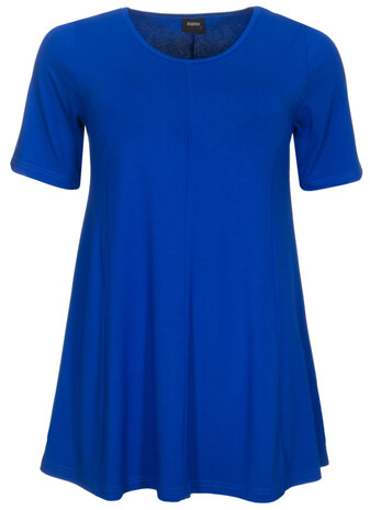 A-lijn shirt korte mouw kobalt blauw