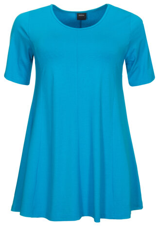 A-lijn shirt korte mouw aqua blauw