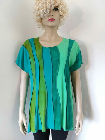 Blouse groen korte mouw - Liz