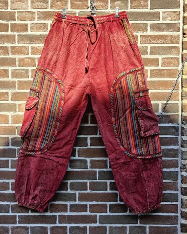 Broek katoen ikat rood