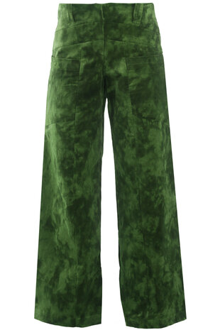 Triangle broek rib tie-dye groen