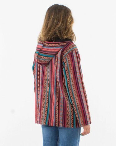 Vest katoen coline ikat - roze blauw