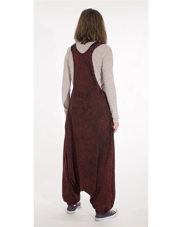 Haremtuinbroek Coline katoen stonewash bordeaux