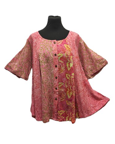 Blouse Moza batik patch roze