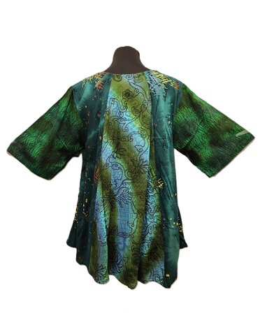 Blouse Moza batik patch groen