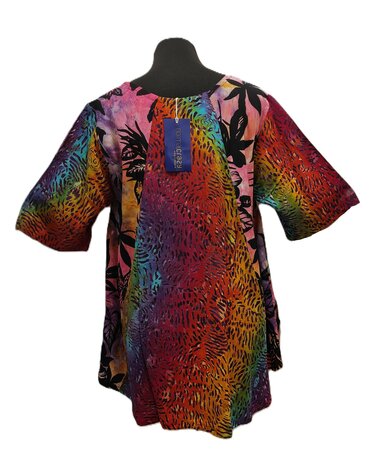 Blouse Moza batik patch multi regenboog 2